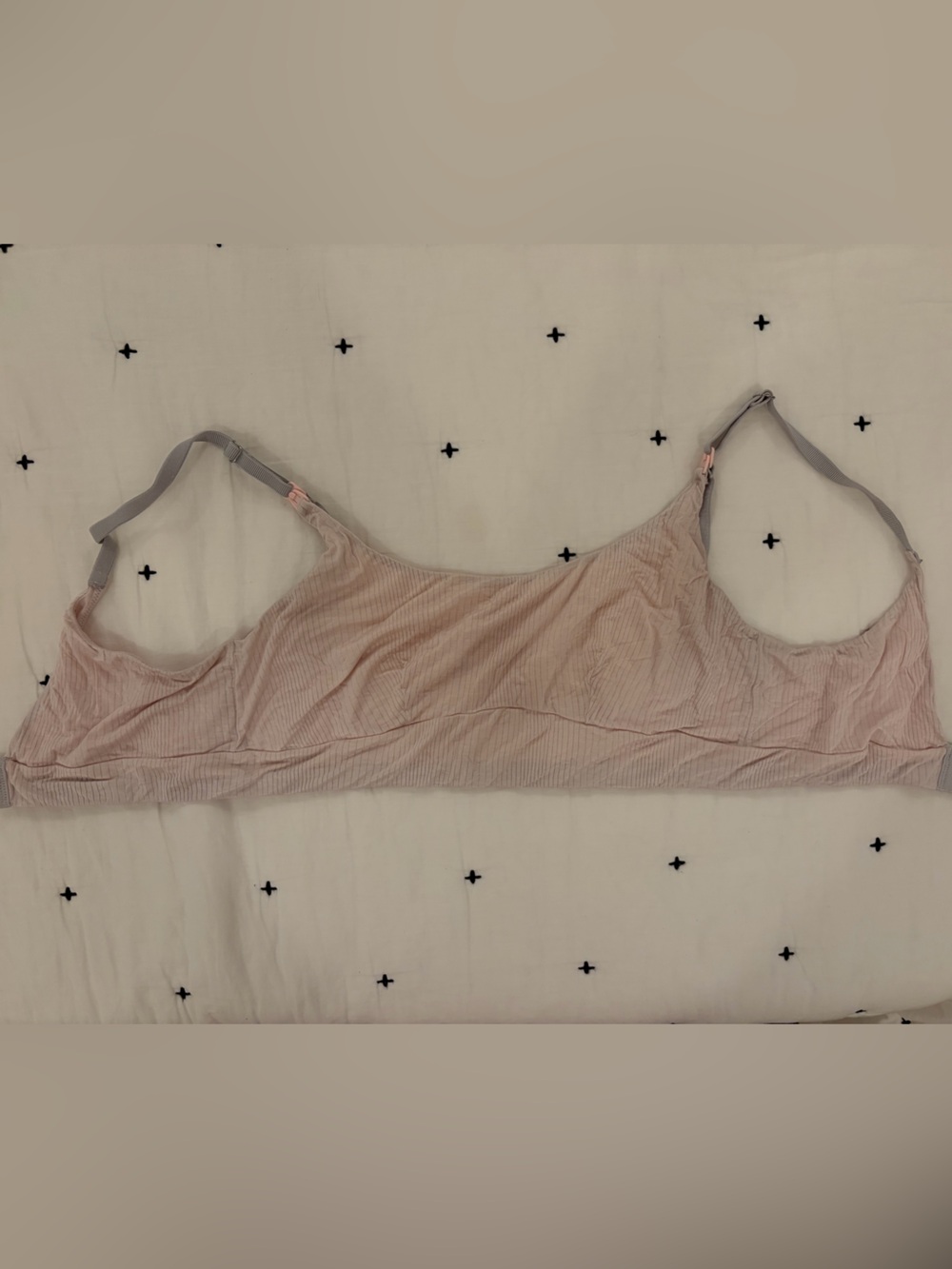 Ribbed Wireless Bralette in Dusty Pink